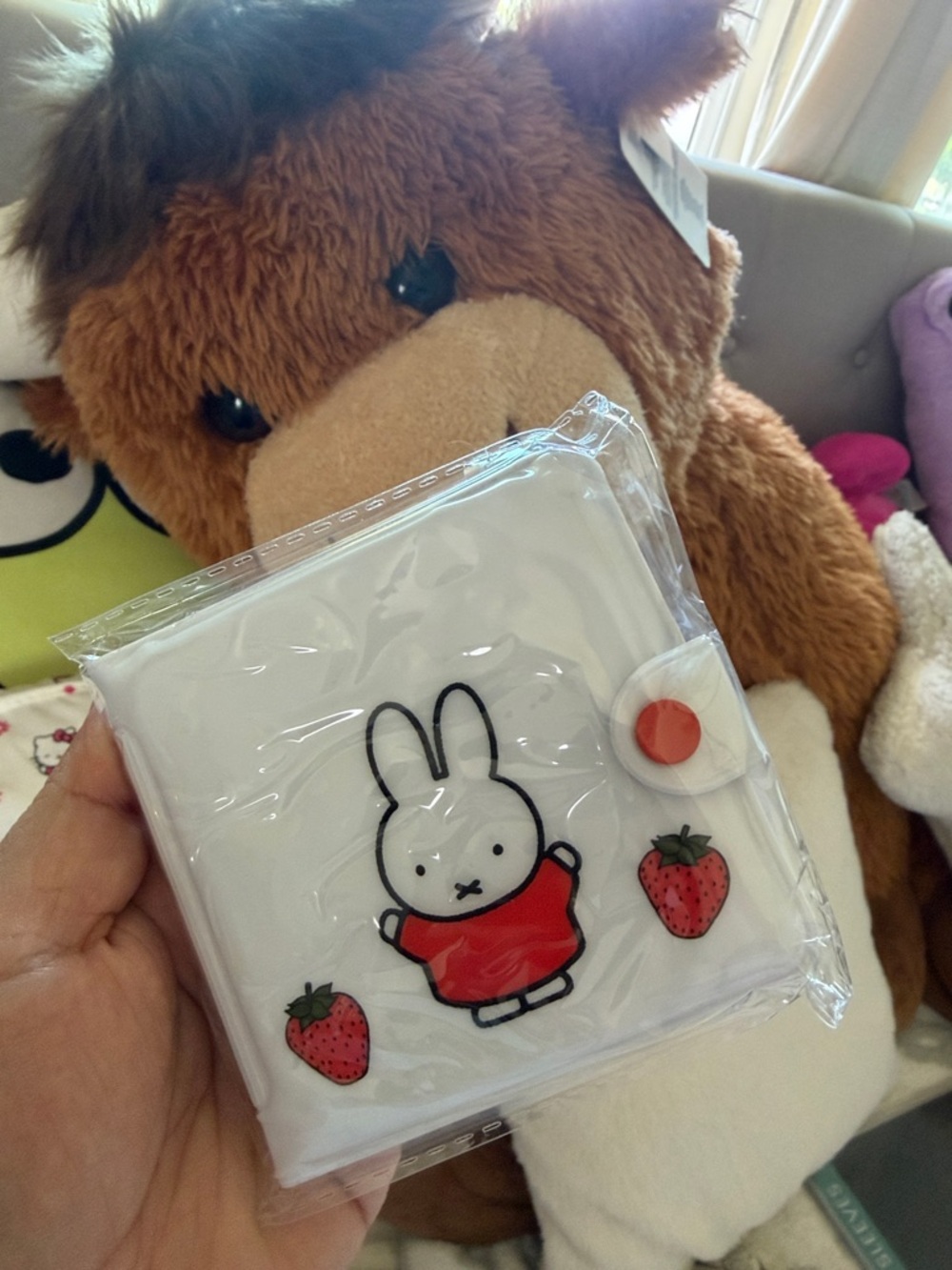 White Miffy Wallet with Red Accents